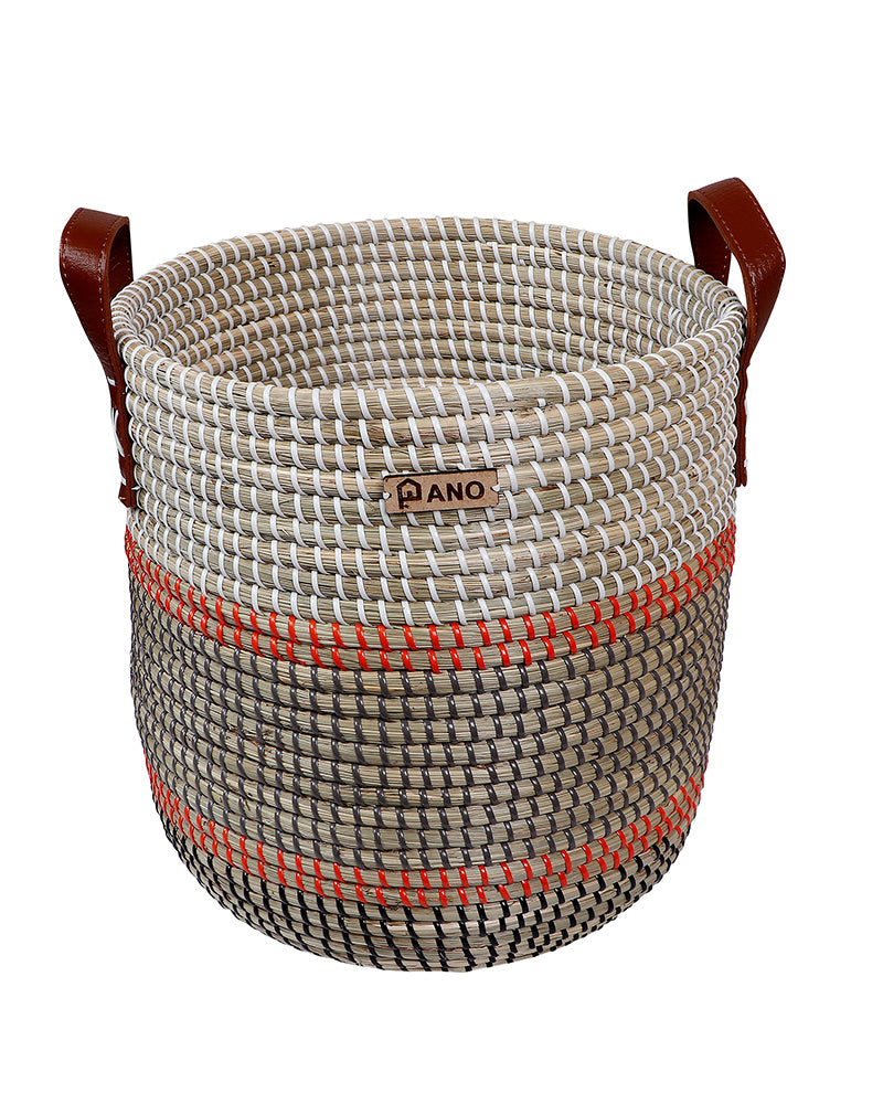 Nicobar Natural See Grass Storage Basket Pano