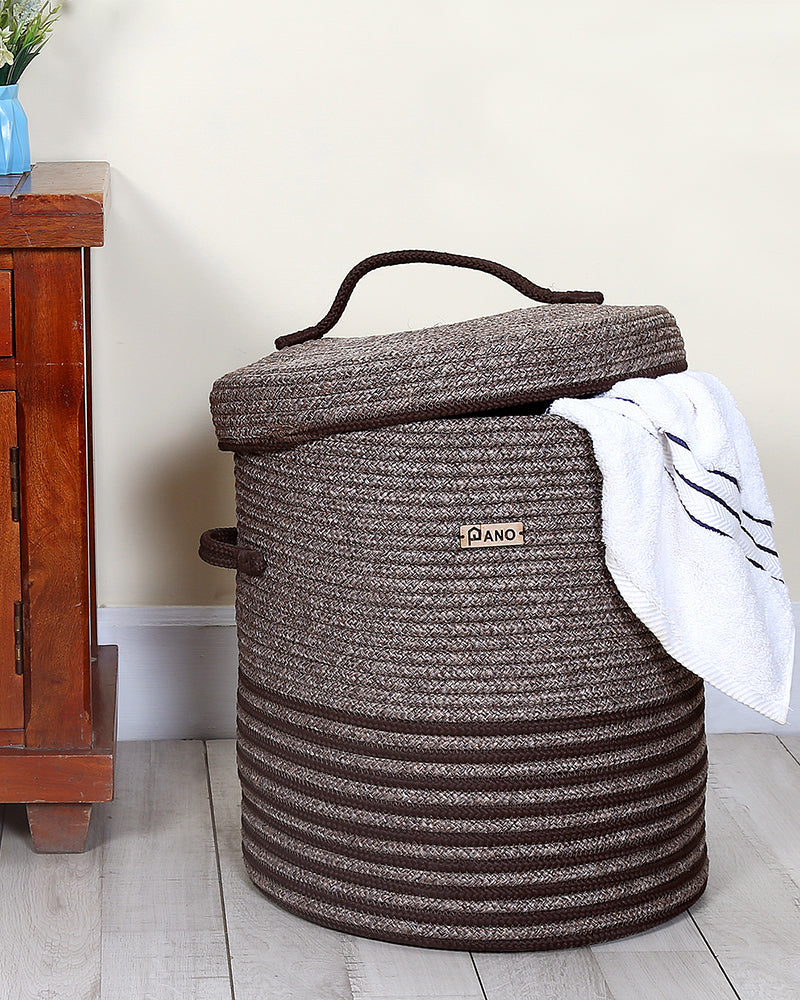 New Laundry Basket with Lid 15X15X18 In Pano
