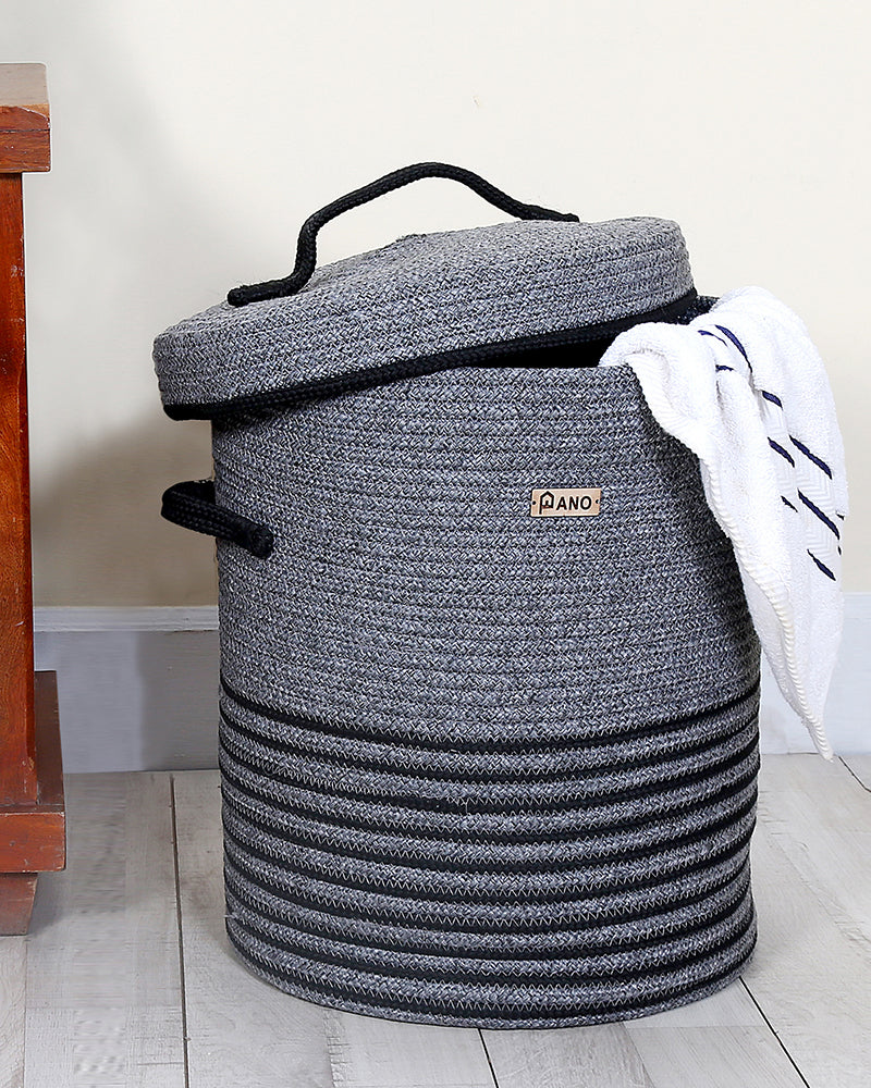 New Laundry Basket with Lid 15X15X18 In Pano