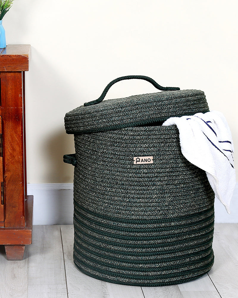 New Laundry Basket with Lid 15X15X18 In Pano