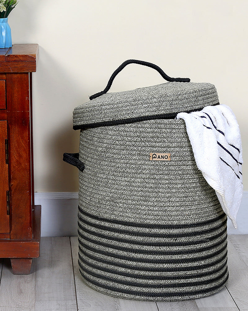 New Laundry Basket with Lid 15X15X18 In Pano