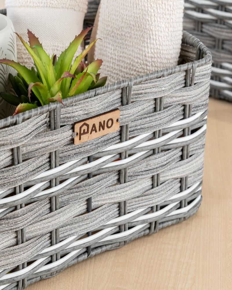 Wicker Storage Oliver Basket Grey | Storage Organiser  - Pano