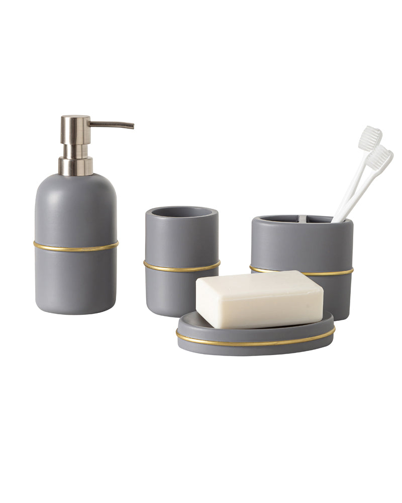 Luxurious Polyresin Bath Set Grey, The best Gifting Choice Pano