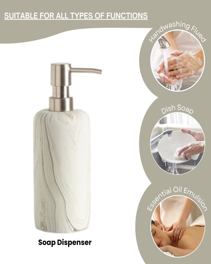 Premium Polyresin Bath Set Abstract Marble Pano