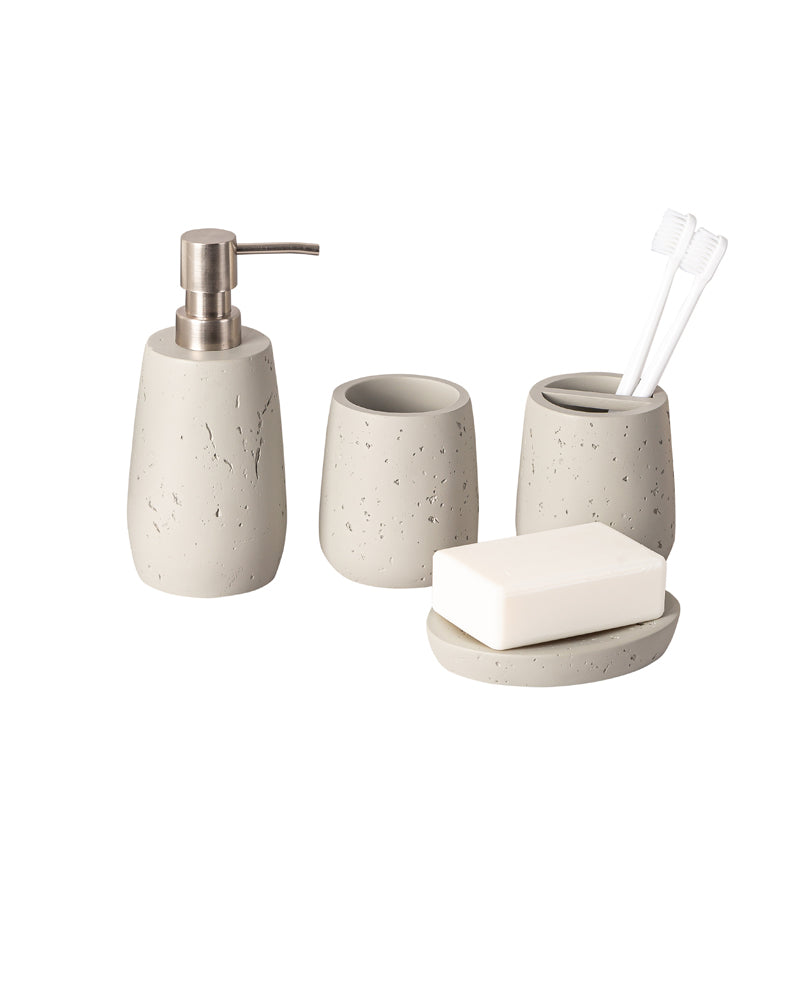 Luxurious Polyresin Bath Set Mouse Grey Pano
