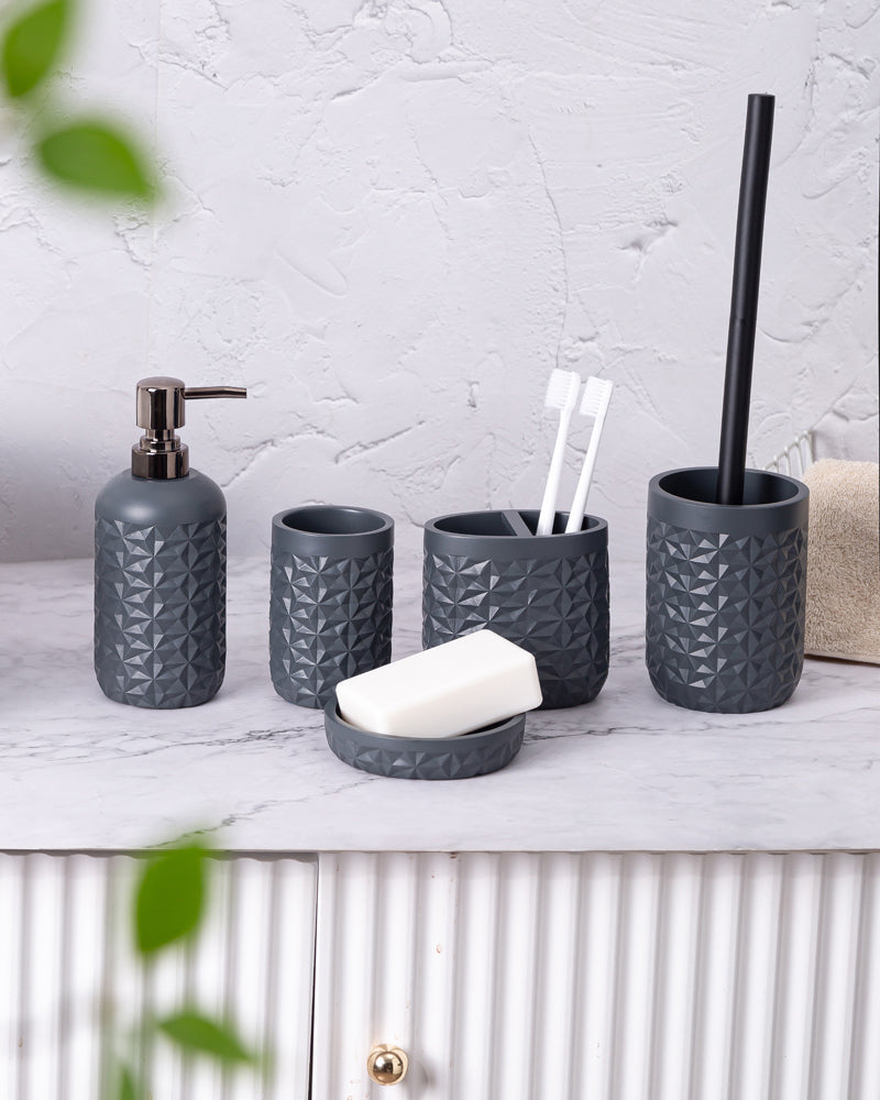 Exclusive Polyresin Bath Decor Bathroom Accessory Set of 4 Pano