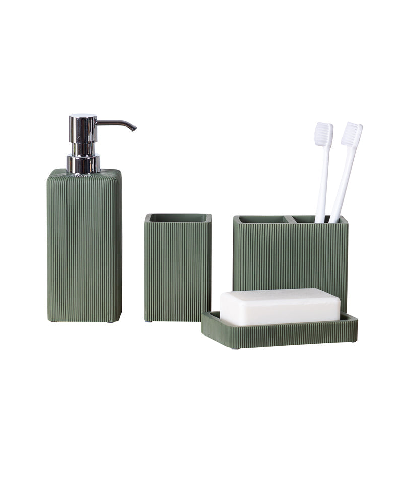 Exclusive Polyresin Bath Decor Bathroom Accessory Set of 4 Pano