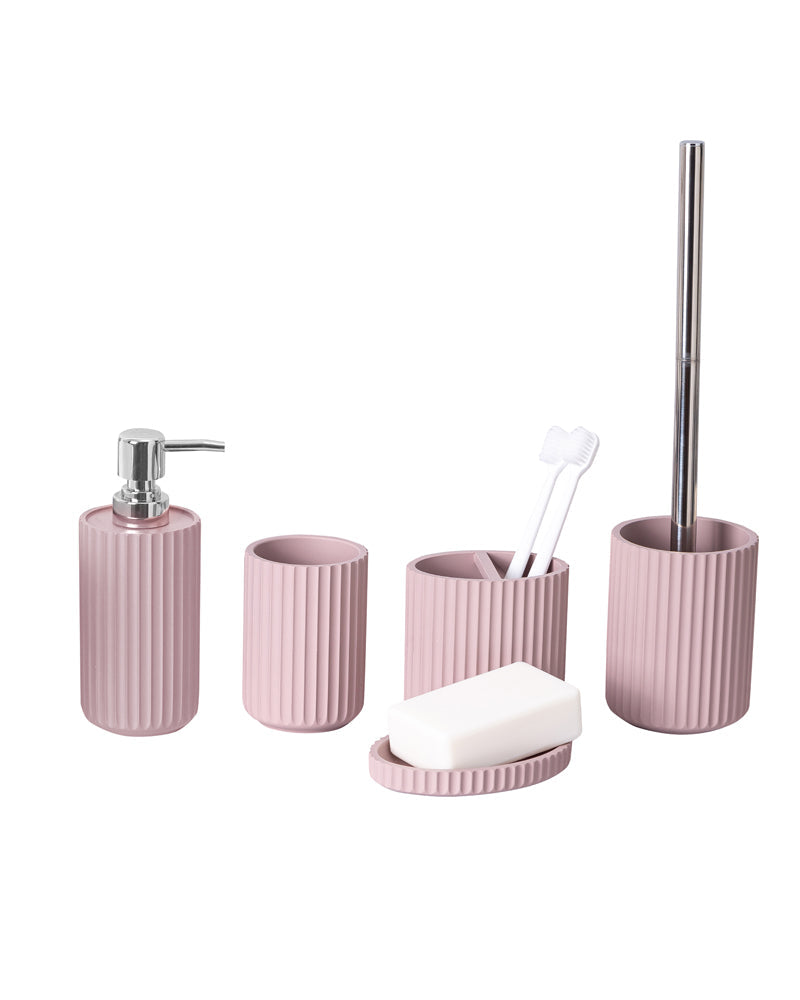 Exclusive Polyresin Bath Decor Bathroom Accessory Set of 4 Pano