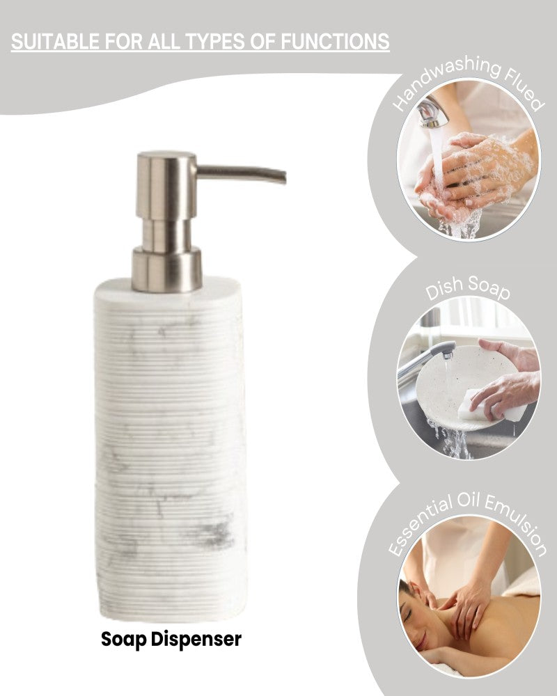 Exclusive Polyresin White Marble Bath Decor Bathroom Accessory Set of 4 Pano