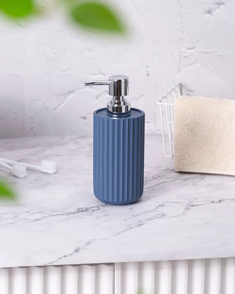 Blue Polyresin Soap Dispenser by Pano