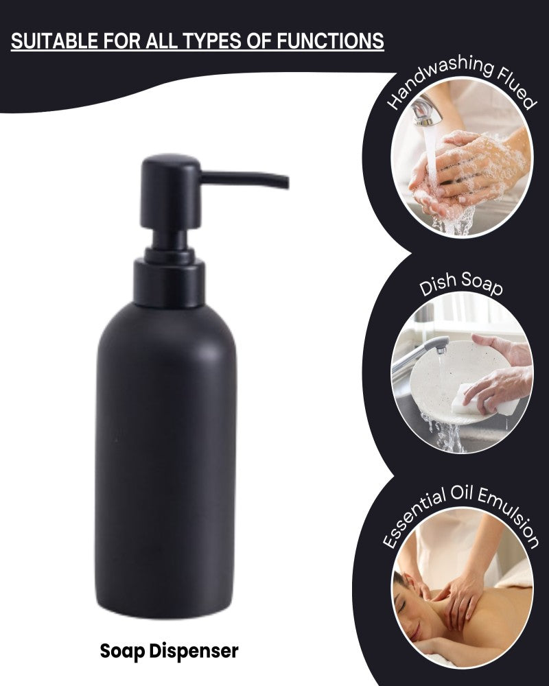 Black Polyresin Soap Dispenser by Pano