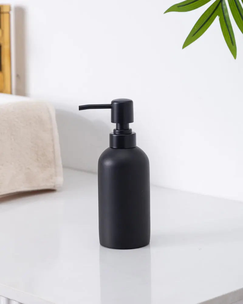 Black Polyresin Soap Dispenser by Pano