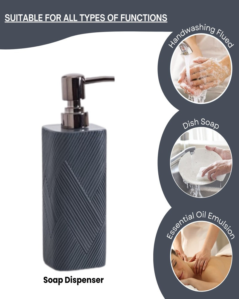 Exclusive Polyresin Bath Soap Dispenser Charcoal Pano