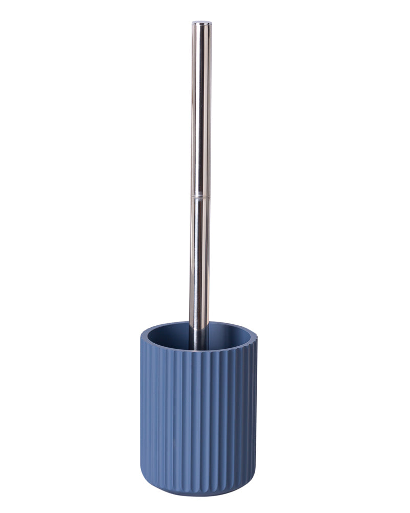 Polyresin Toilet Cleaner Brush with Holder Stand for Bathroom, Blue - Pano Pano