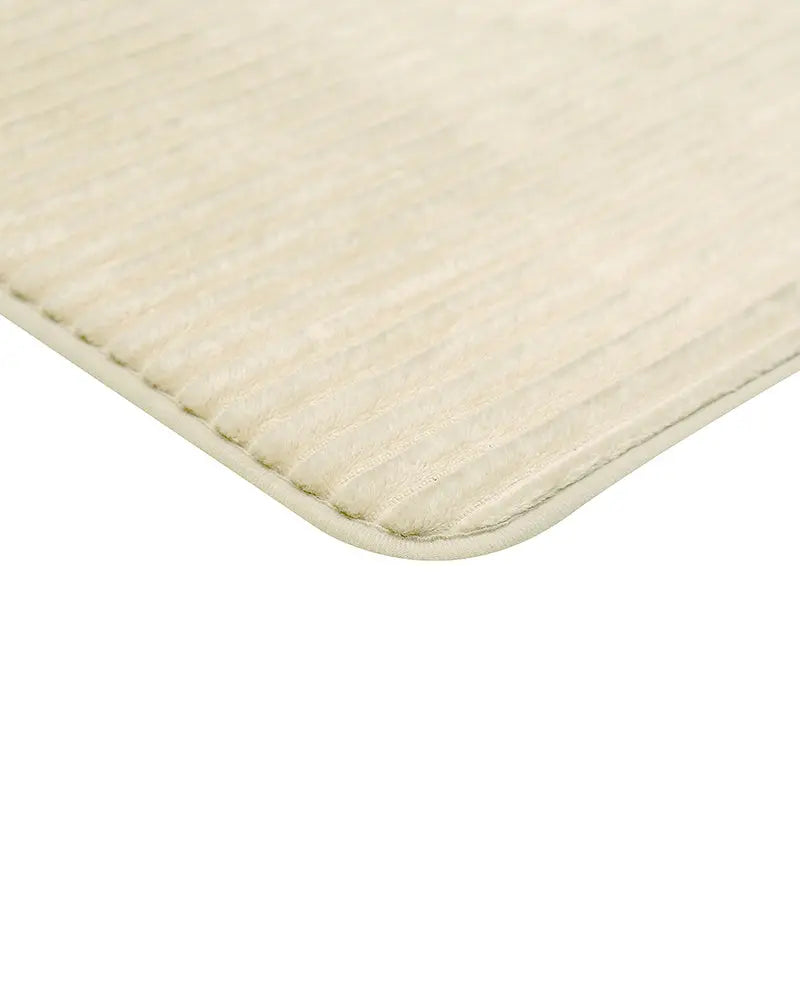 Pin Stripe Memory Foam Anti Skid Beige Bathmat