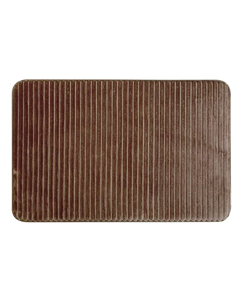 Pin Stripe Memory Foam Anti Skid Camel Bathmat
