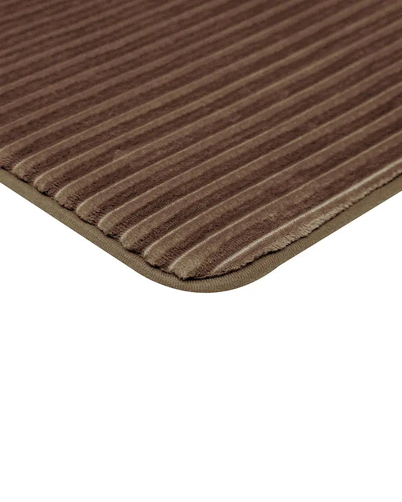 Pin Stripe Memory Foam Anti Skid Camel Bathmat
