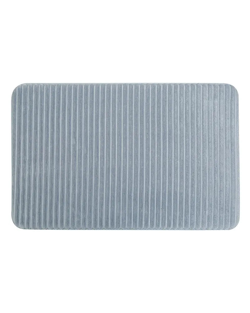 Pin Stripe Memory Foam Anti Skid Grey Bathmat