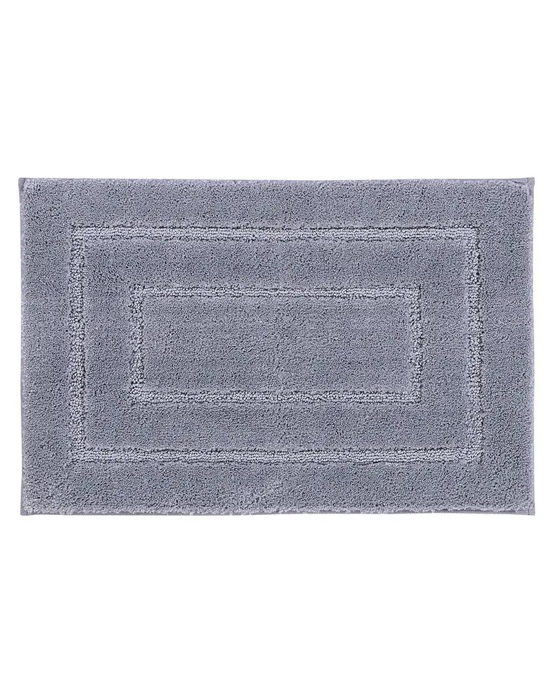Triple Frame Anti Skid Super Soft Silver Bathmat