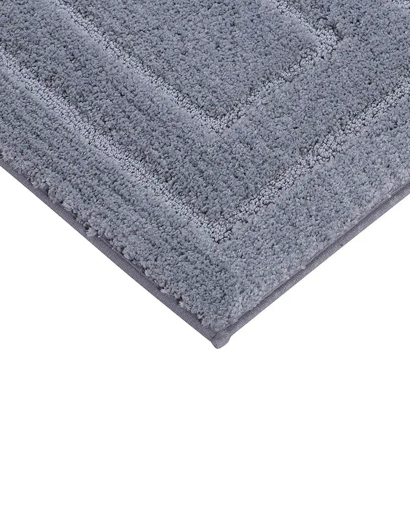 Triple Frame Anti Skid Super Soft Silver Bathmat