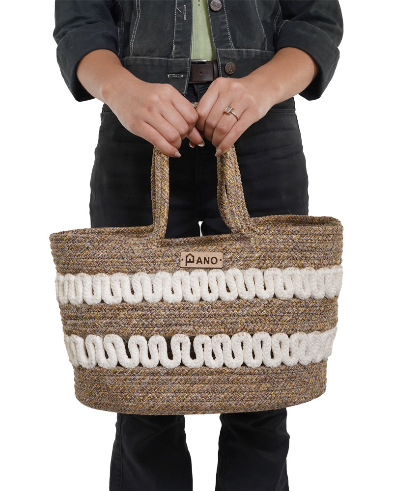 Solana Multi Purpose Beige Tote Hand Basket