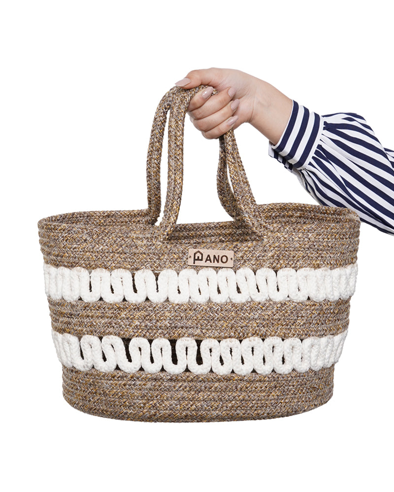 Solana Multi Purpose Beige Tote Hand Basket