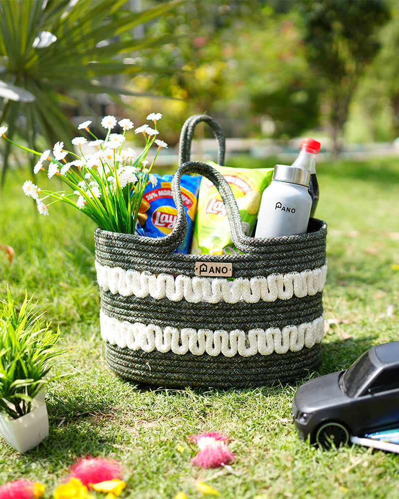 Solana Multi Purpose Green Tote Hand Basket