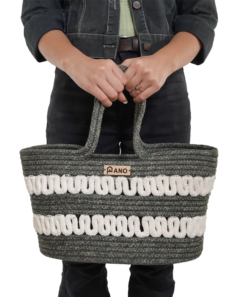 Solana Multi Purpose Green Tote Hand Basket