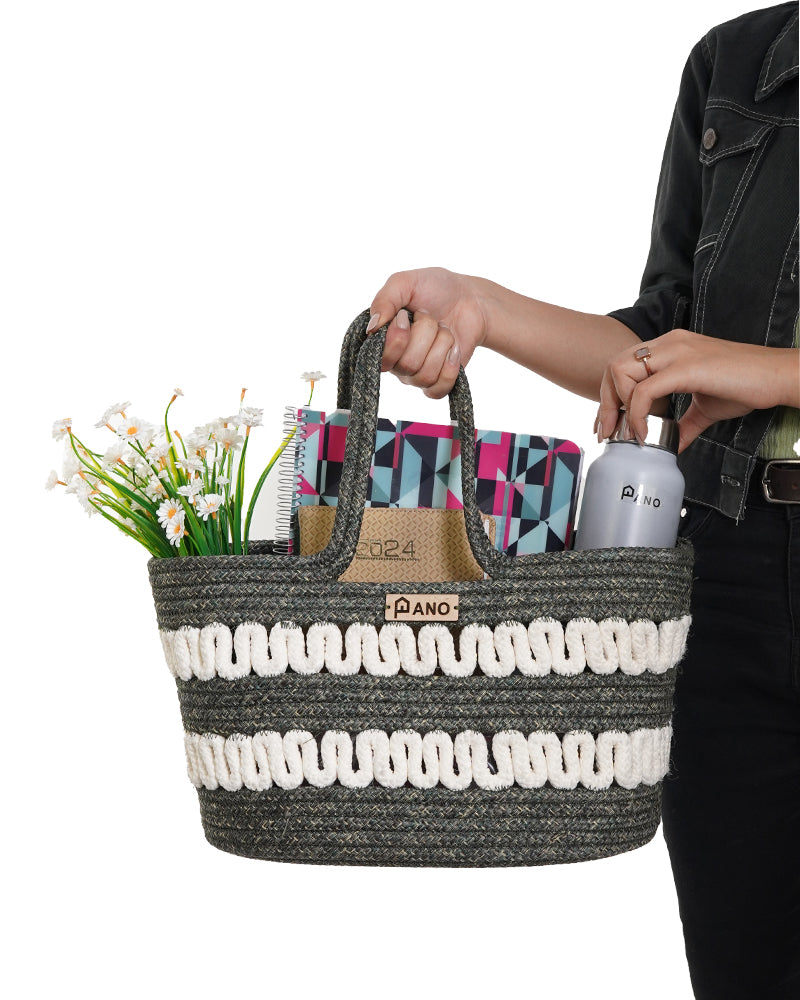 Solana Multi Purpose Green Tote Hand Basket