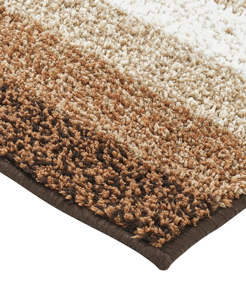 Textured Anti Skid Brown Bathmat Set of 2 - Pano