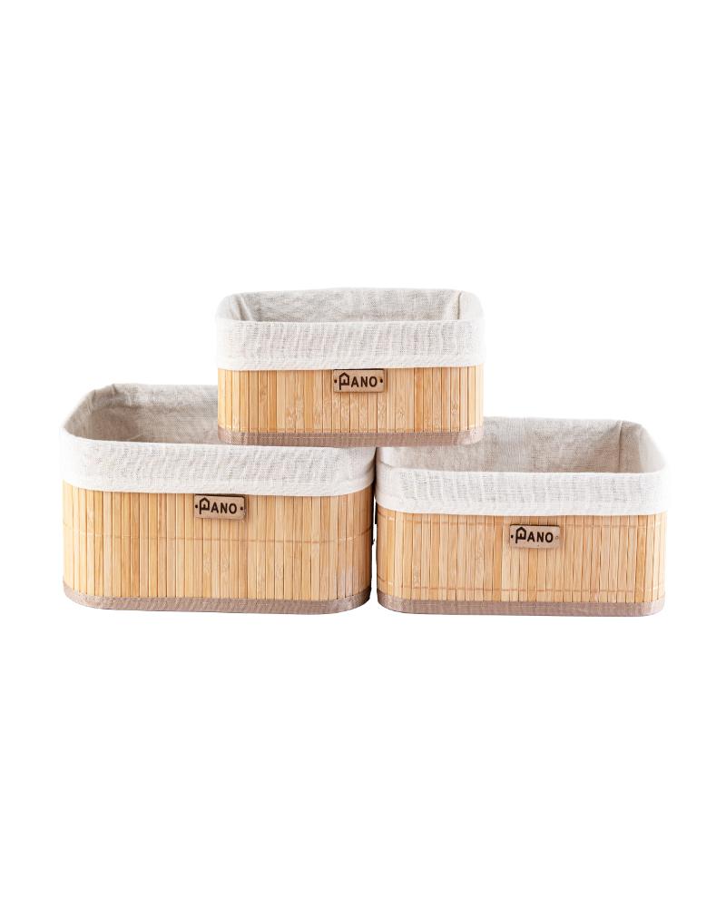 Bamboo Kitchen Utility Zurich Basket Natural | Storage Organiser - Pano