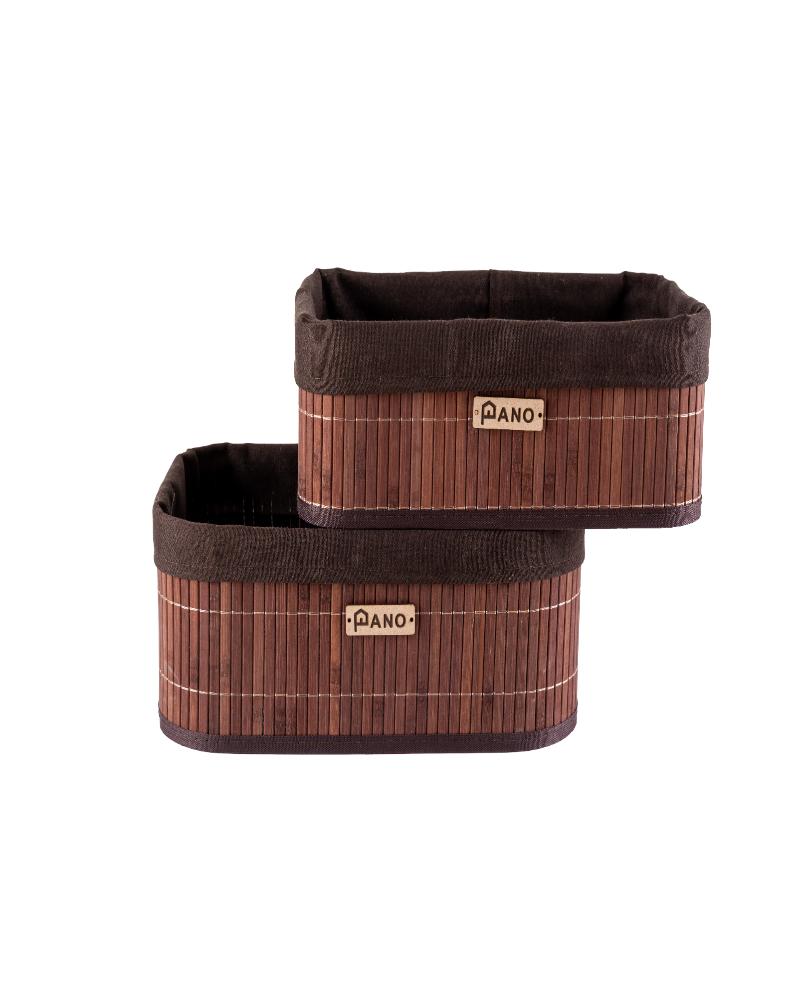 Bamboo Kitchen Utility Zurich Basket Woody Brown | Storage Organiser - Pano