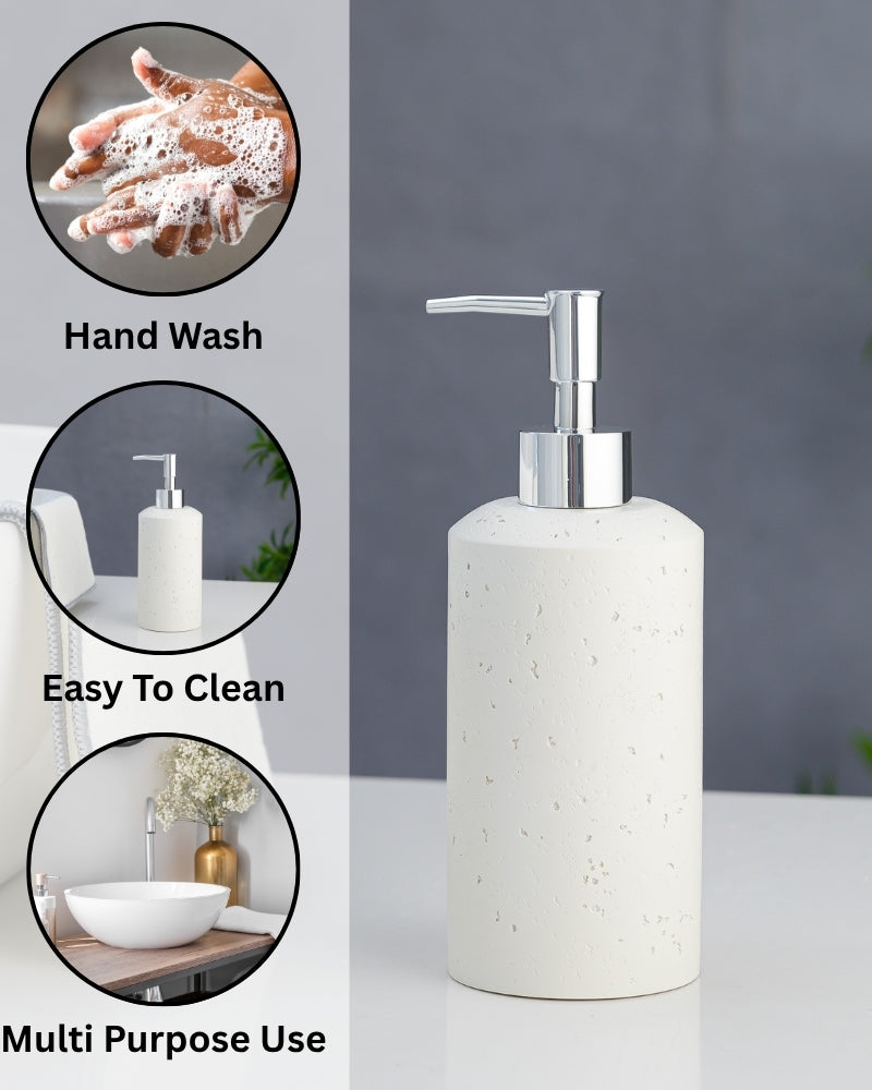 Exclusive Polyresin Soap Dispenser for Handwash for Bathroom Off White - Pano