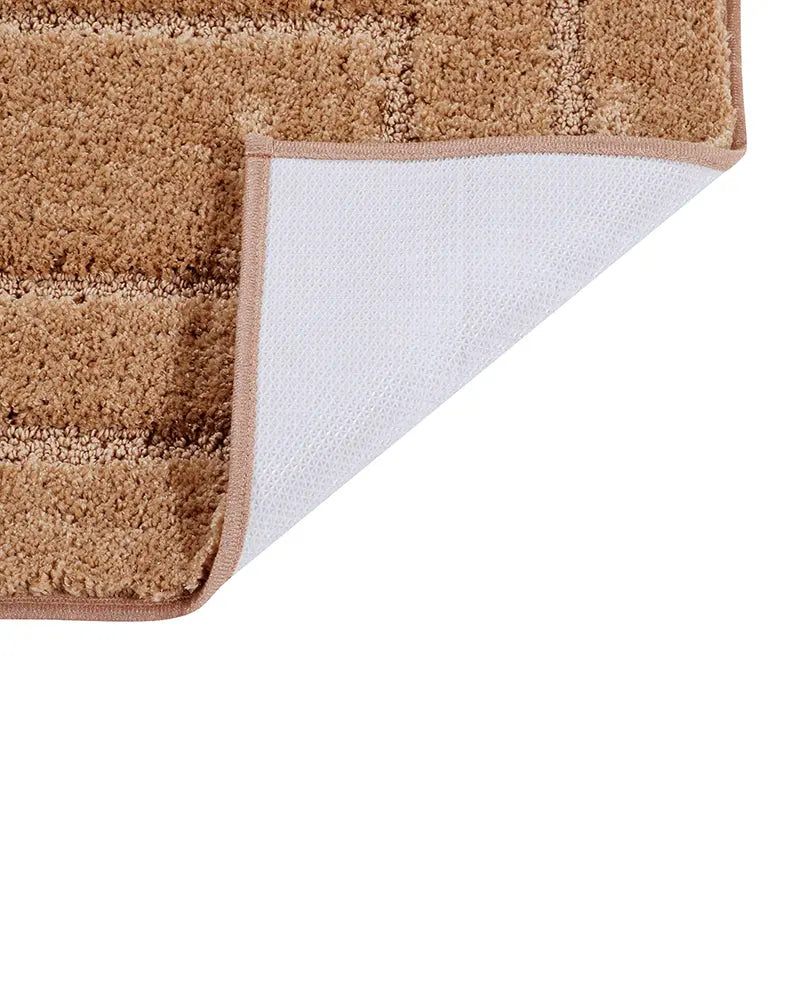Triple Frame Anti Skid Super Soft Beige Bathmat