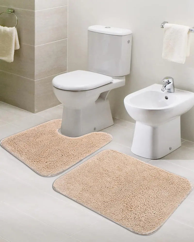 Sophia Anti Skid 2 Pcs Contour Bath Cream Rug