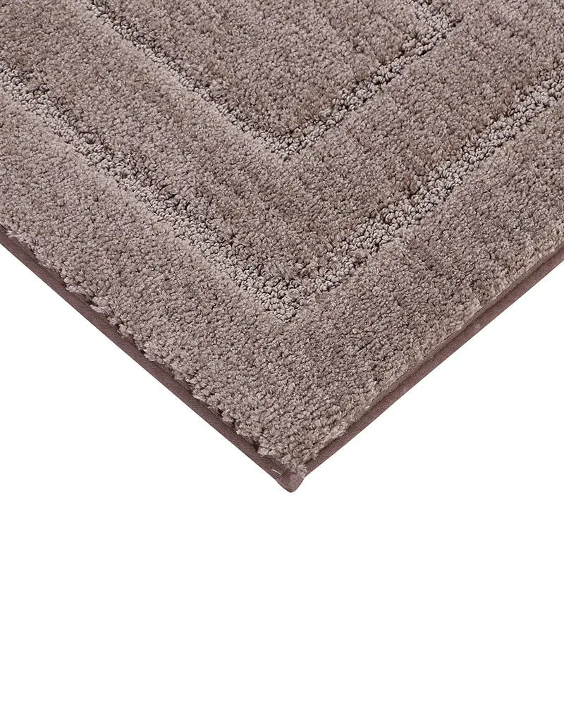 Triple Frame Anti Skid Super Soft Med Brown Bathmat