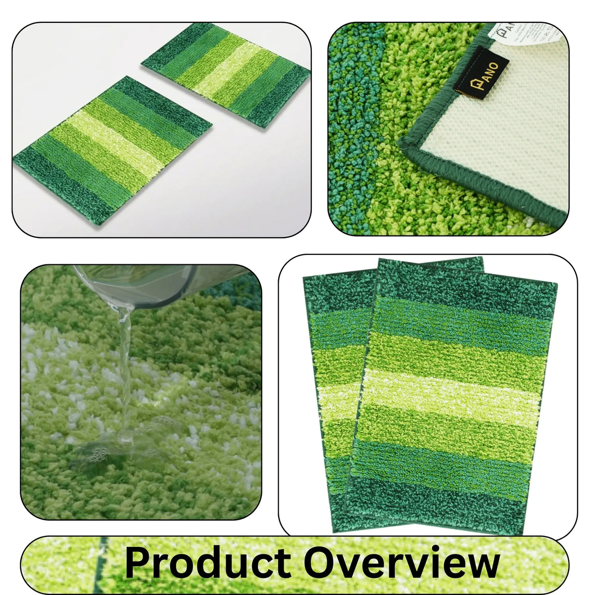 Textured Anti Skid Green Bathmat - Pano