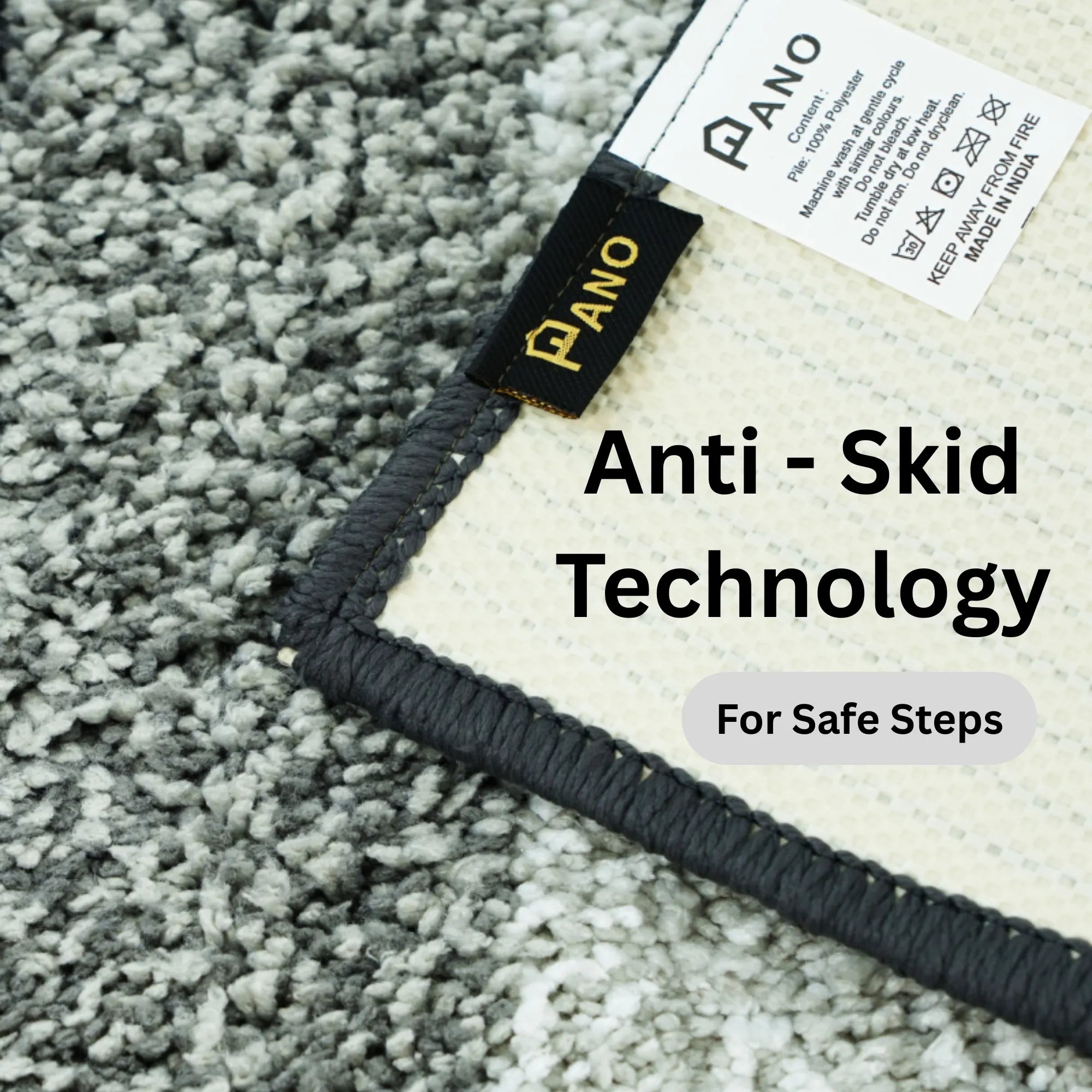 Textured Anti Skid Grey Bathmat - Pano