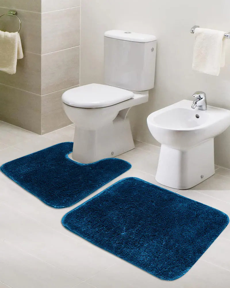 Sophia Anti Skid 2 Pcs Contour Bath Turquise Rug