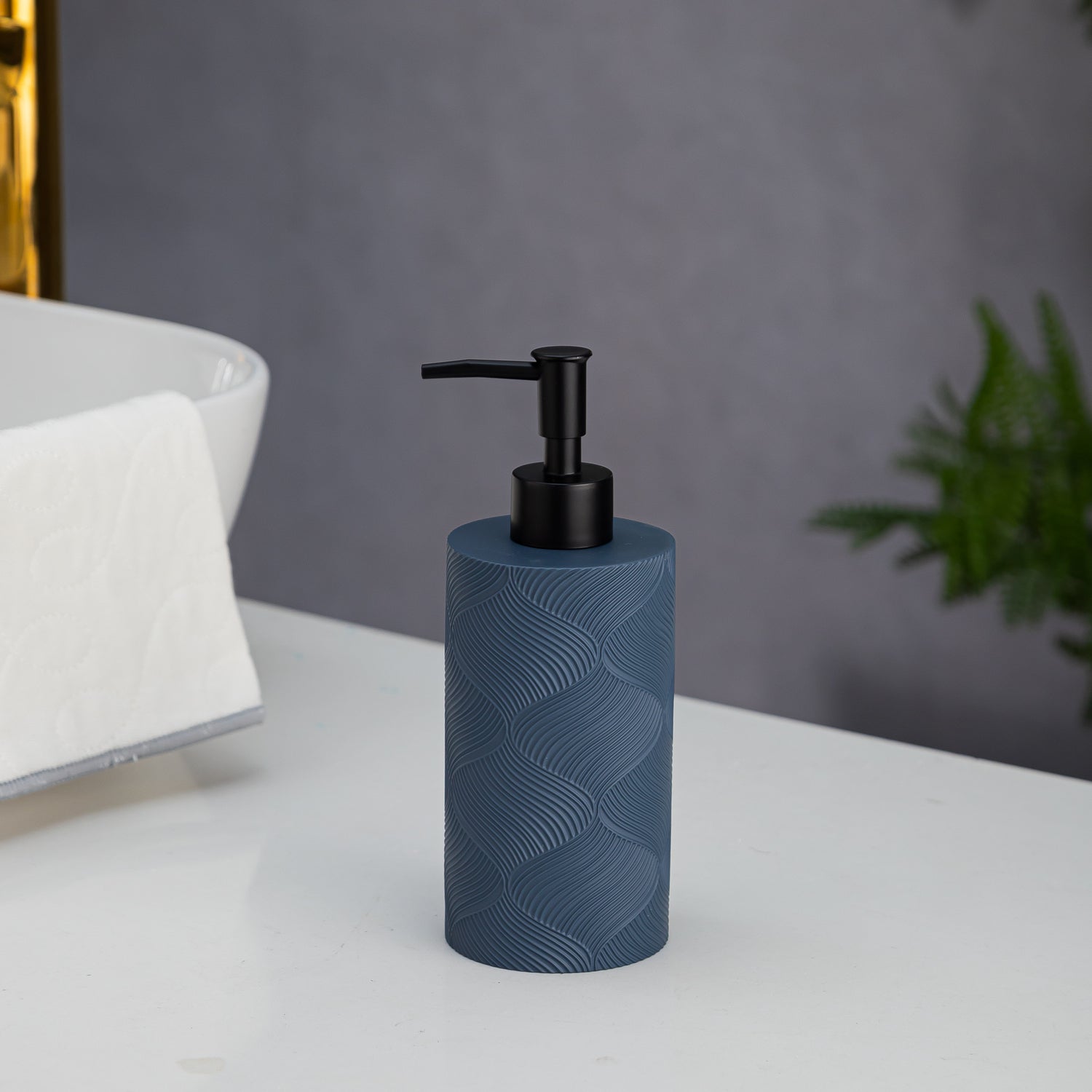 Exclusive Polyresin Soap Dispenser for Handwash for Bathroom Ink Blue - Pano