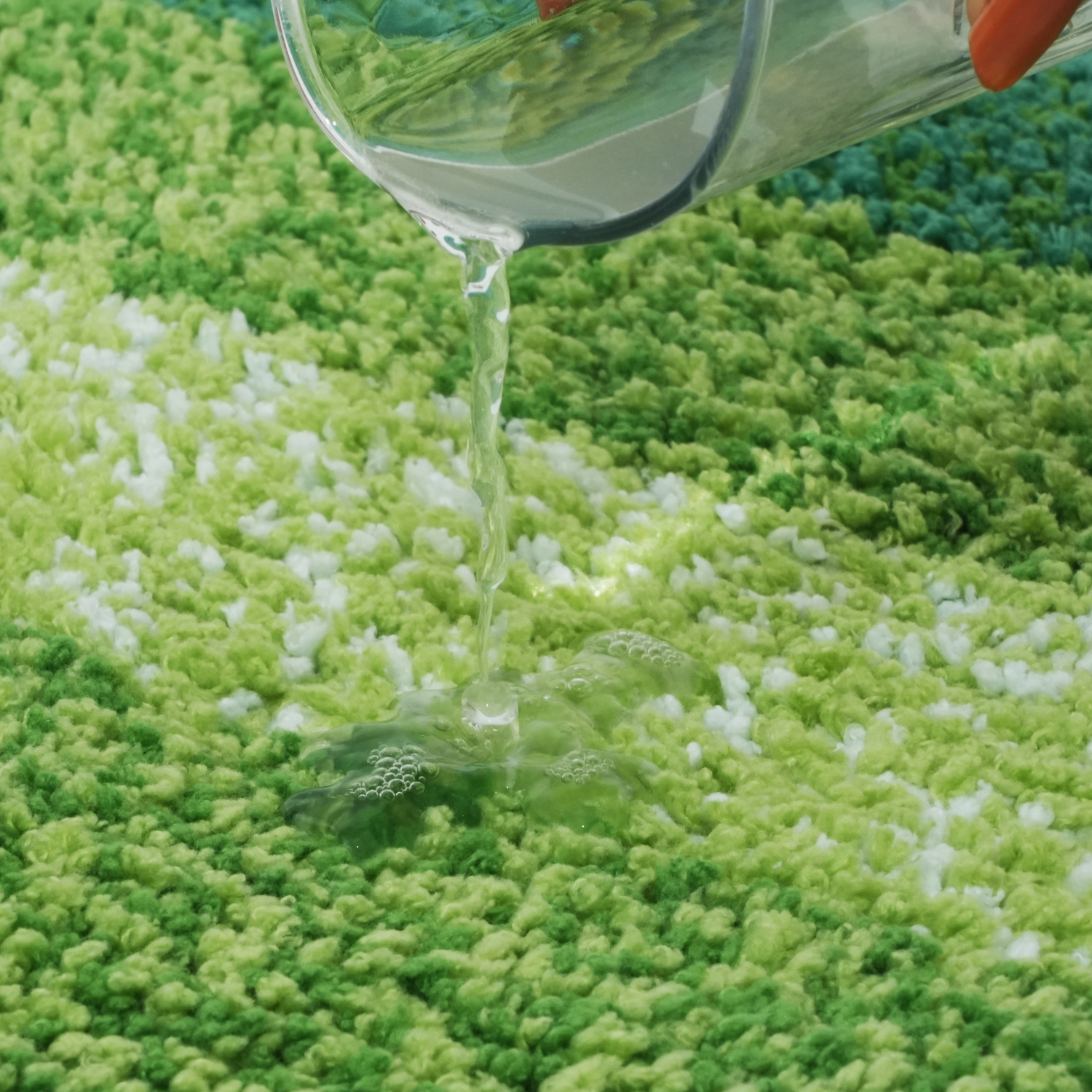 Textured Anti Skid Green Bathroom Washable Runner -Pano Pano