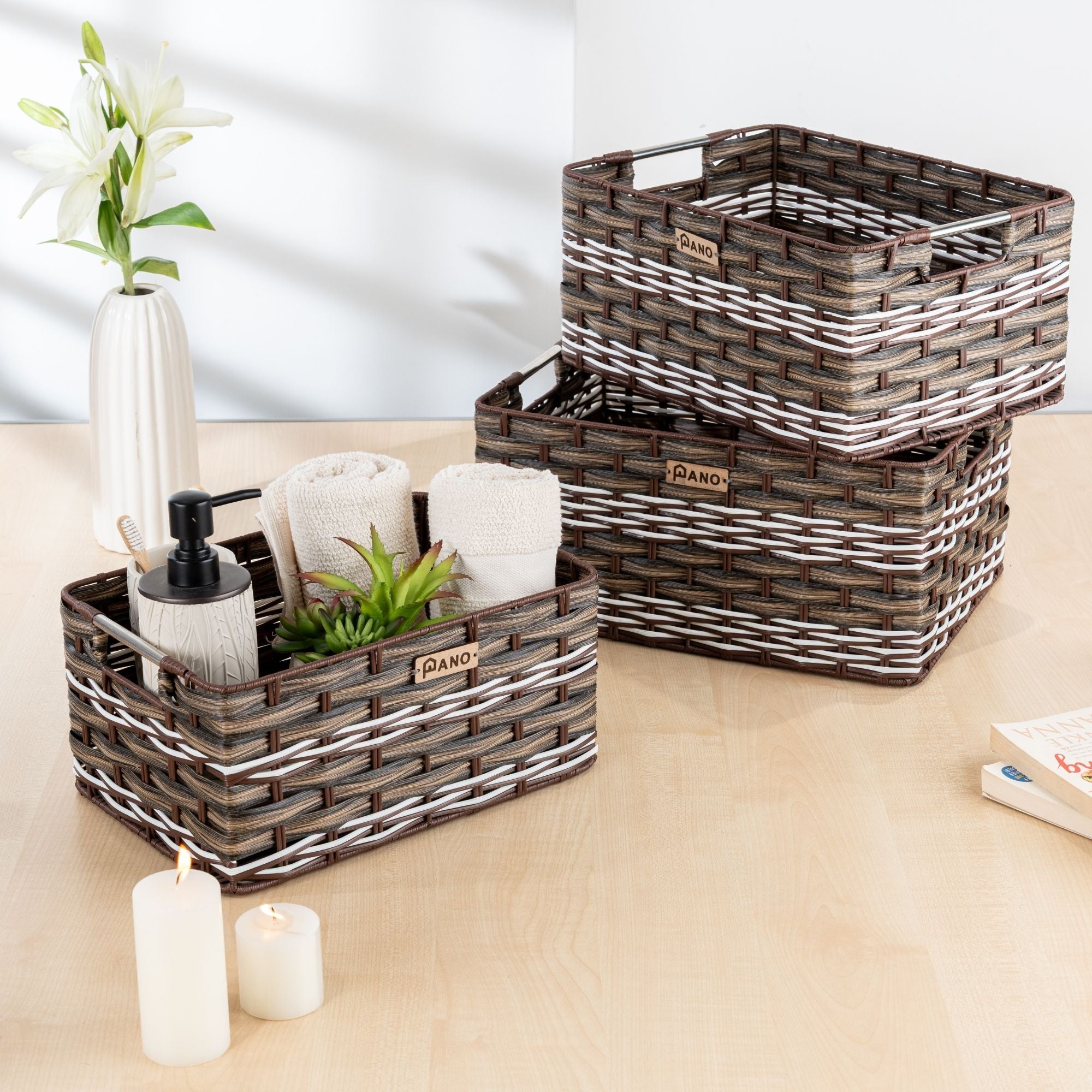 Wicker Storage Oliver Basket | Storage Organiser  - Pano
