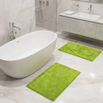 Maples Microfiber Anti Skid Super Absorbent Bathmat Set of 2 - Pano