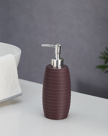 Stylish Polyresin Set of 3 with Soap Dispenser (Plum) - Pano