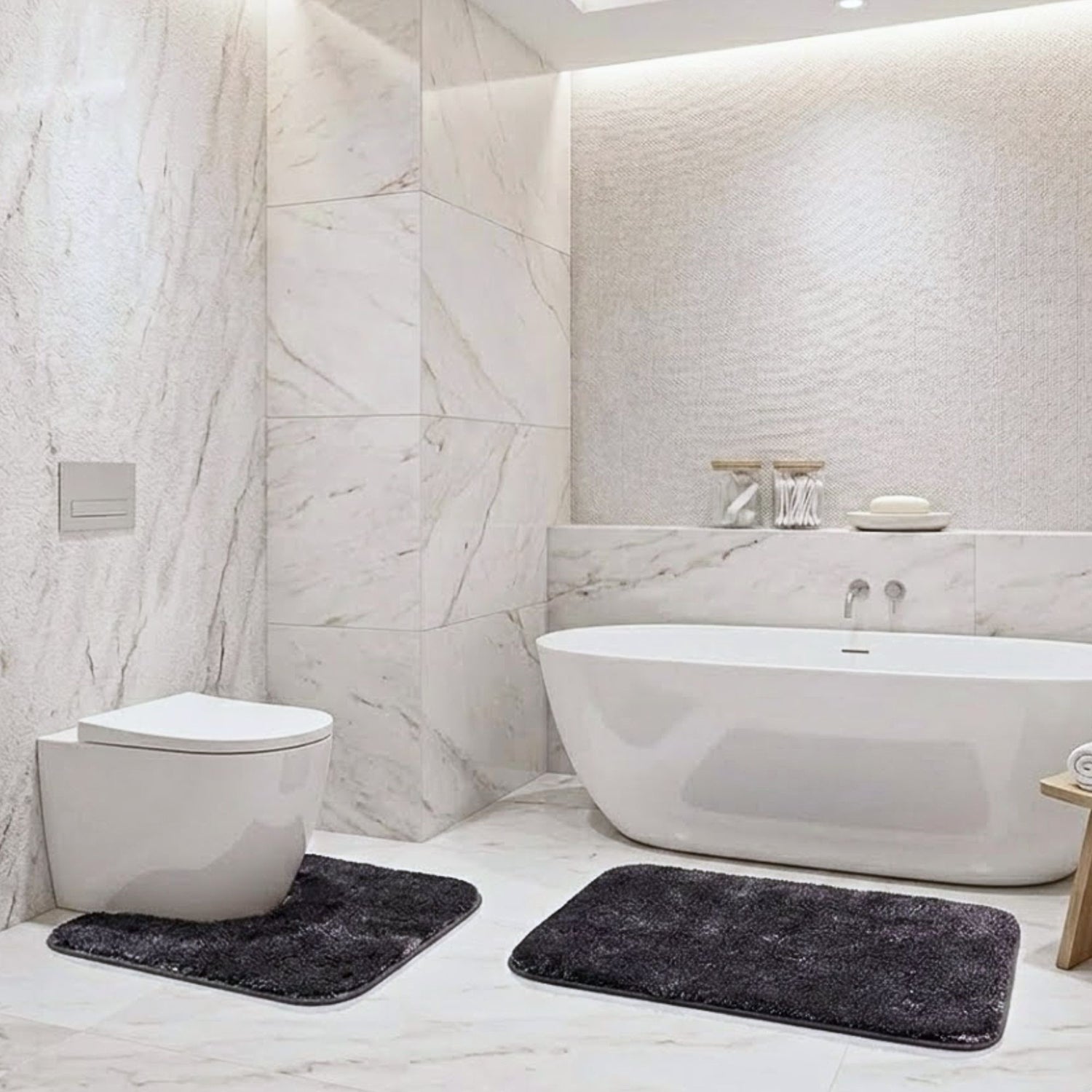 Sophia Anti Skid 2 Pcs Contour Bath Rug - Pano