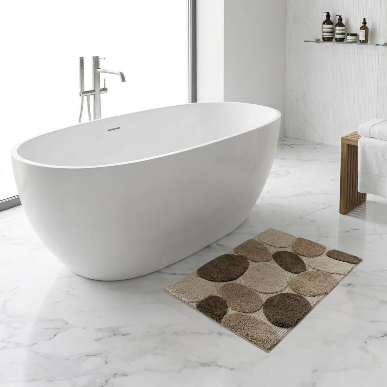 Stone Microfiber Anti Skid Bathmat - Pano