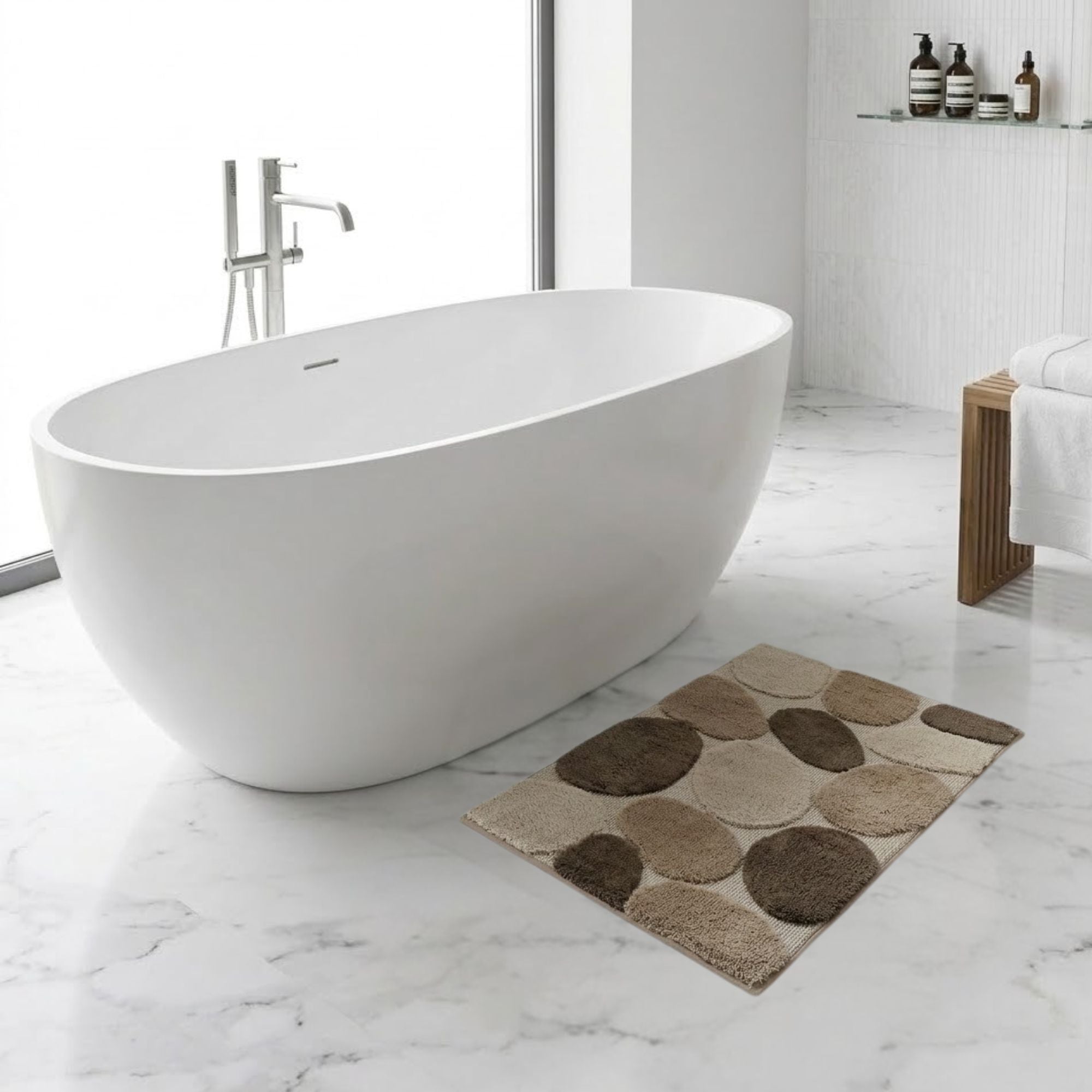 Stone Microfiber Anti Skid Bathmat - Pano