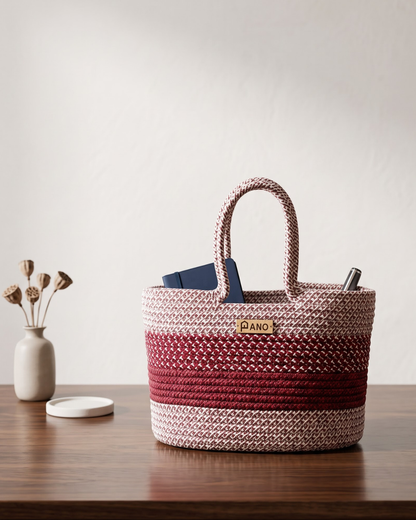 Floris Hand Basket - Burgundy