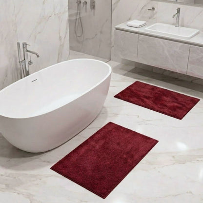 Maples Microfiber Anti Skid Super Absorbent Bathmat Set of 2 - Pano