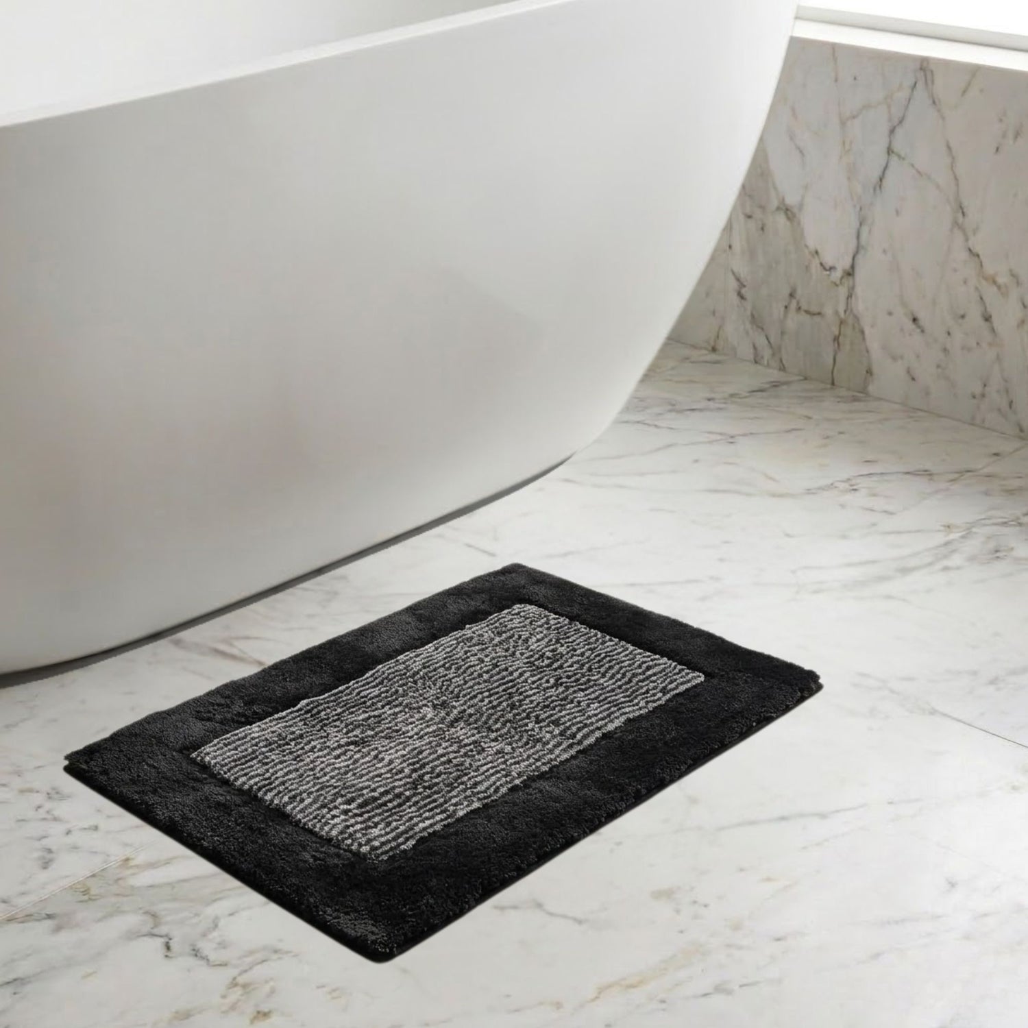 Bold Frame Microfiber Anti Skid Bathmat - Pano
